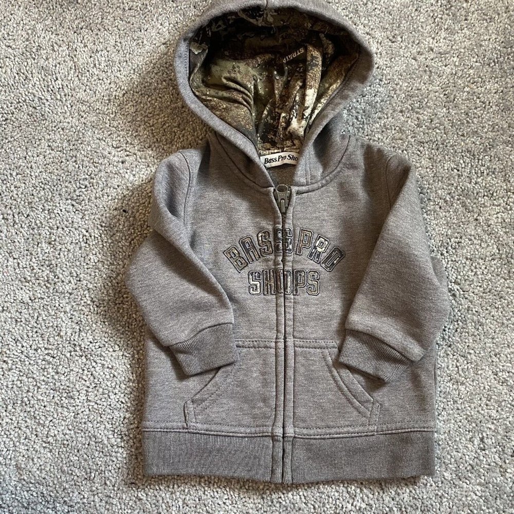 Bass Pro Shops Baby Infant 6-12M Long Sleeve Full Zip Hooded Camo Jacket Hoodie
